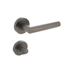Intersteel Bastian door handle on rosette + toilet lock in anthracite gray - Intersteel