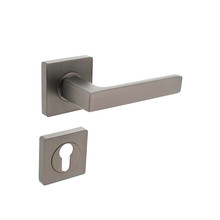 Intersteel Door handle Hera on rosette + profile cylinder plates - anthracite gray - Intersteel