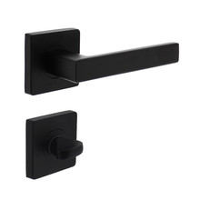 Intersteel Door handle Hera on rosette + toilet lock in matt black - Intersteel
