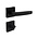 Intersteel Door handle Minos on rosette + toilet lock in matt black - Intersteel