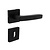Intersteel Door handle Minos on rosette + key plates in matt black - Intersteel