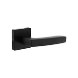 Intersteel Door handle Minos on sprung square rosette in matt black - Intersteel