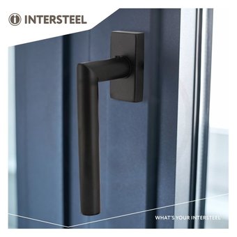 Intersteel Window handle Jura on rectangular rosette stainless steel black matt from Intersteel