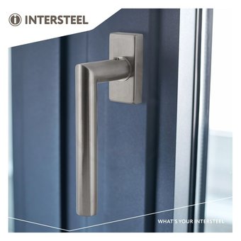 Intersteel Window handle Jura on rectangular rosette brushed stainless steel from Intersteel