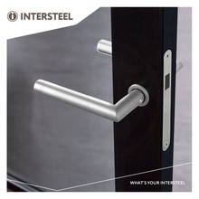 Intersteel Door handle Jura minimalist rosette brushed stainless steel Intersteel