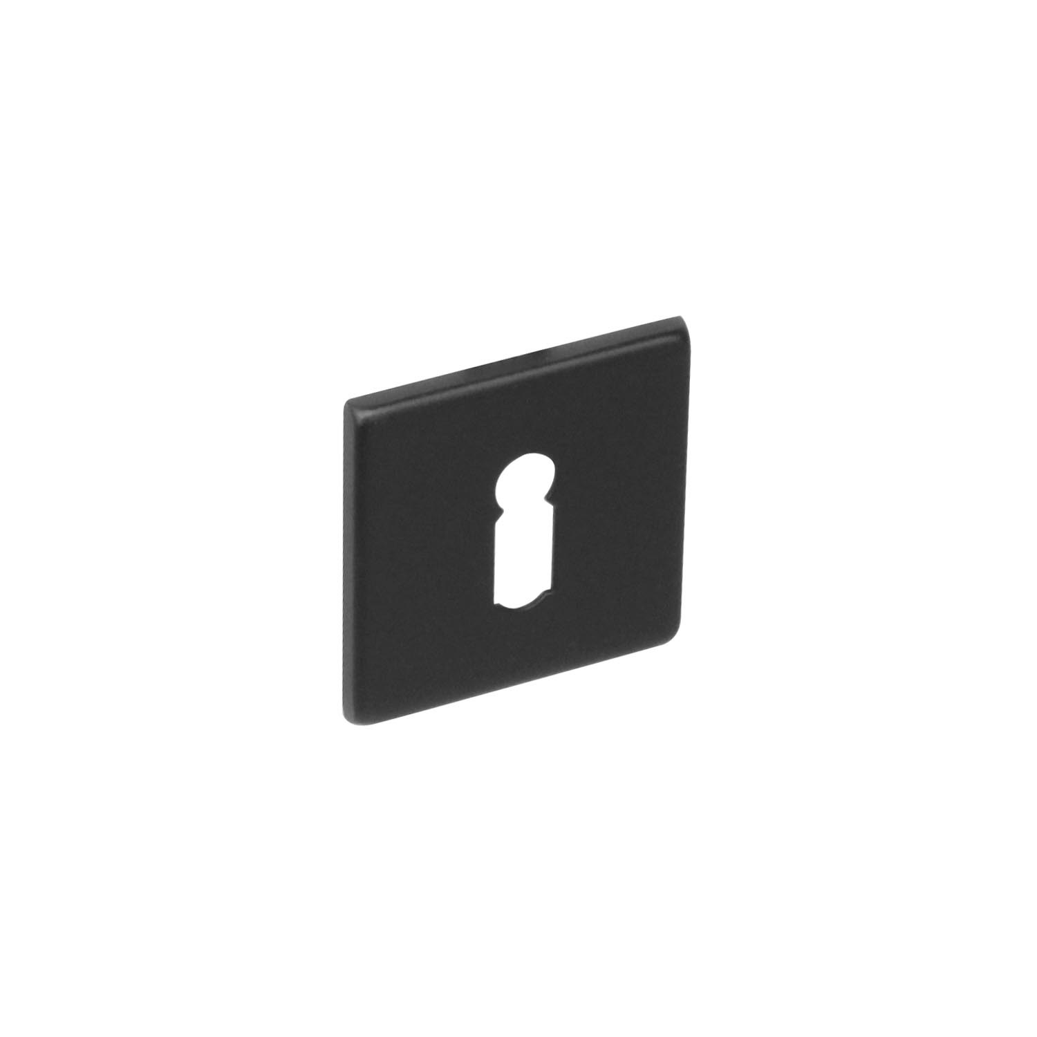 Rozet sleutelgat vierkant in geborsteld mat zwart. - Vitasel-shop
