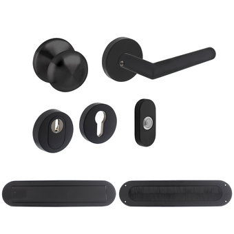 Intersteel Front door set security fitting SKG*** round rosette with core pull protection Intersteel