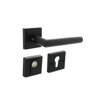 Intersteel set Rear door fitting - Security fitting SKG*** square rosette with core pull protection Intersteel