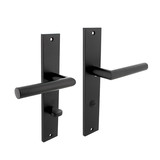 Intersteel Door handle Bastian toilet closure 78mm on shield in matt black from Intersteel