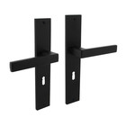 Intersteel Door handle Hera keyhole 56mm on shield in matt black - Intersteel