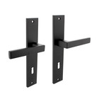 Intersteel Door handle Hera keyhole 78mm on shield in matt black - Intersteel