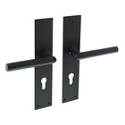 Intersteel Door handle Jura profile cylinder hole 72mm rectangular on shield matt black Intersteel