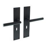 Intersteel Door handle Jura keyhole 56mm on shield matt black Intersteel