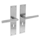 Intersteel Door handle Jura keyhole 56mm on shield brushed stainless steel Intersteel