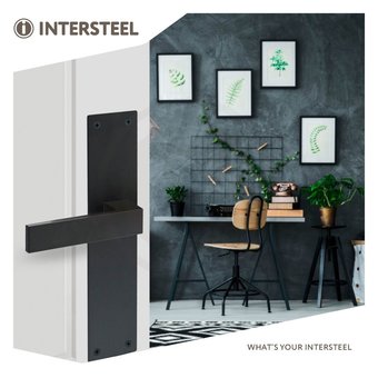 Intersteel Amsterdam door handle blind on shield in matt black from Intersteel