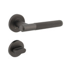 Intersteel Door handle Rombo on rosette + toilet closure in stainless steel anthracite gray - Intersteel