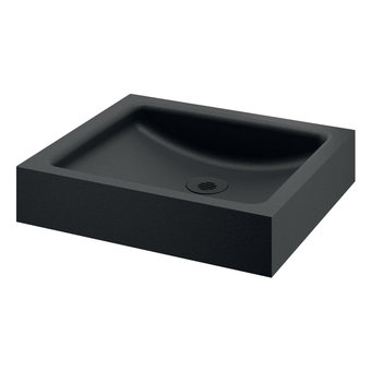 DELABIE UNITO Surface mounted washbasin without tap hole - matt black - Delabie