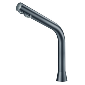 DELABIE Black Binoptic washbasin tap 250mm - battery operated - matt black -Delabie