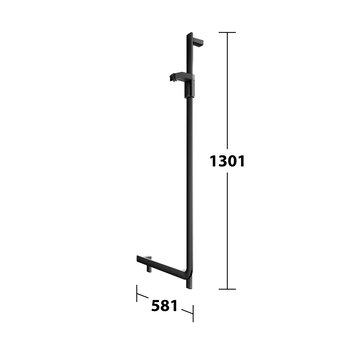 Keuco Eckstütze 90° Rechte Version – Duschstange – Axess Black – Keuco