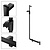 Keuco Corner support 90° Left version - shower bar - Axess Black - Keuco