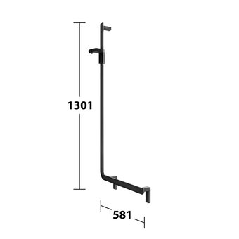 Keuco Corner support 90° Left version - shower bar - Axess Black - Keuco