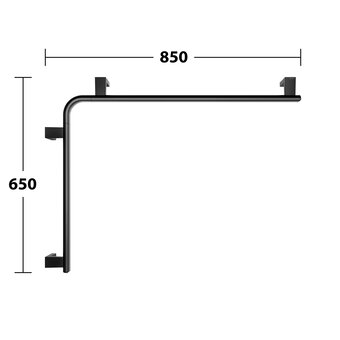 Keuco Shower and bath handle 850/650mm Axess Black - Keuco