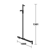 Keuco Shower handle with shower rod 1000mm Axess Black - Keuco