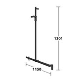 Keuco Shower handle with shower rod 1150mm Axess Black - Keuco