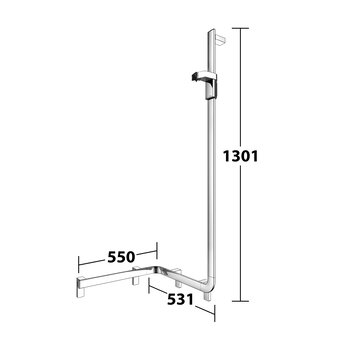 Keuco Duschgriff mit Duschstange 550/531 mm rechts – Axess – Keuco