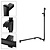 Keuco Shower handle with shower rod 850/531mm Right - Axess Black - Keuco