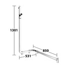 Keuco Douchegreep met douchestang 850/531mm Links - Axess - Keuco