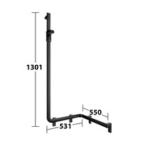 Keuco Douchegreep met douchestang 550/531mm Links - Axess Black - Keuco