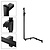 Keuco Shower handle with shower rod 550/531mm Left - Axess Black - Keuco