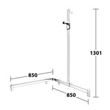 Keuco Duschgriff mit Duschstange 850/850 mm rechts – Axess – Keuco