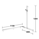 Keuco Douchegreep met douchestang 1150/850mm Rechts - Axess - Keuco