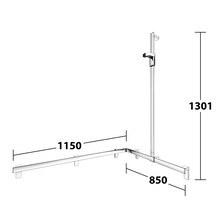 Keuco Duschgriff mit Duschstange 1150/850 mm rechts – Axess – Keuco