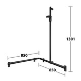 Keuco Duschgriff mit Duschstange 850/850 mm rechts – Axess Black – Keuco