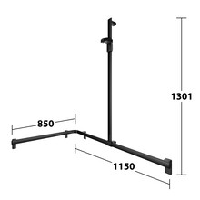 Keuco Douchegreep met douchestang 850/1150mm Rechts - Axess Black - Keuco