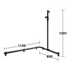 Keuco Douchegreep met douchestang 1150/850mm Rechts - Axess Black - Keuco