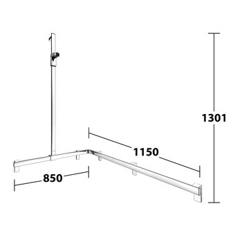 Keuco Duschgriff mit Duschstange 850/1150 mm links – Axess – Keuco