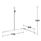 Keuco Douchegreep met douchestang 1150/850mm Links - Axess - Keuco