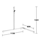 Keuco Douchegreep met douchestang 1150/850mm Links - Axess - Keuco