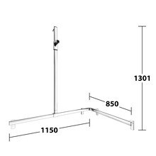 Keuco Douchegreep met douchestang 1150/850mm Links - Axess - Keuco