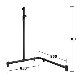 Keuco Duschgriff mit Duschstange 850/850 mm links – Axess Black – Keuco