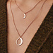 Violet Hamden Luna 925 sterling silver rose gold plated necklace with moons