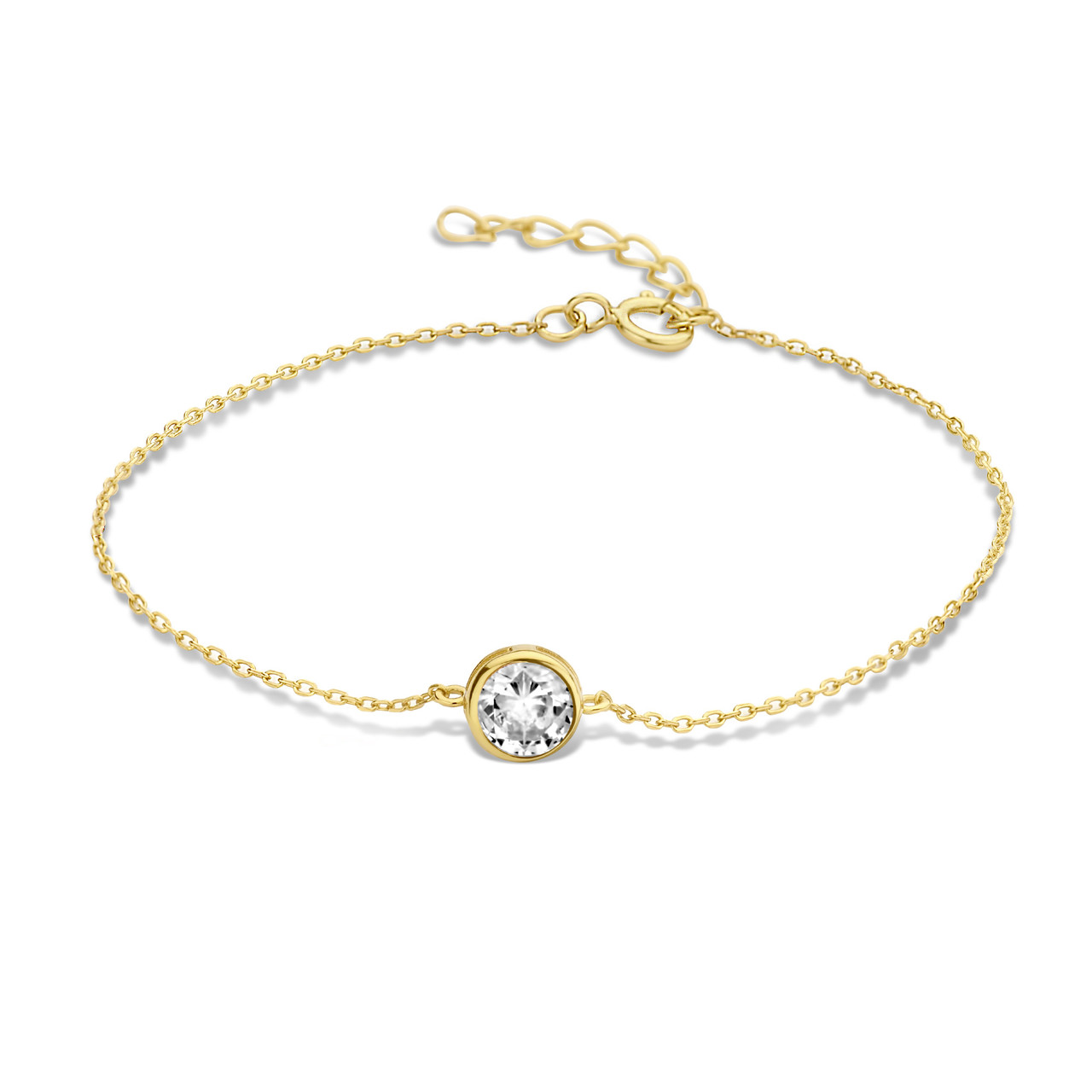 Renderen Aktentas aangenaam Violet Hamden - zilveren gold plated geboortesteen armband VH320010