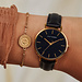 Violet Hamden Day & Night round ladies watch gold and black coloured