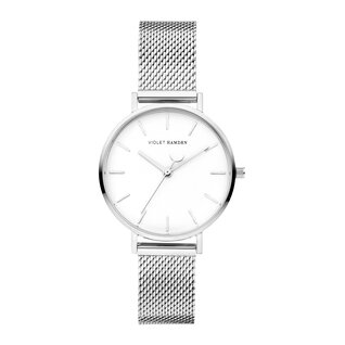 Violet Hamden Day & Night montre ronde pour femme couleur argent et blanc