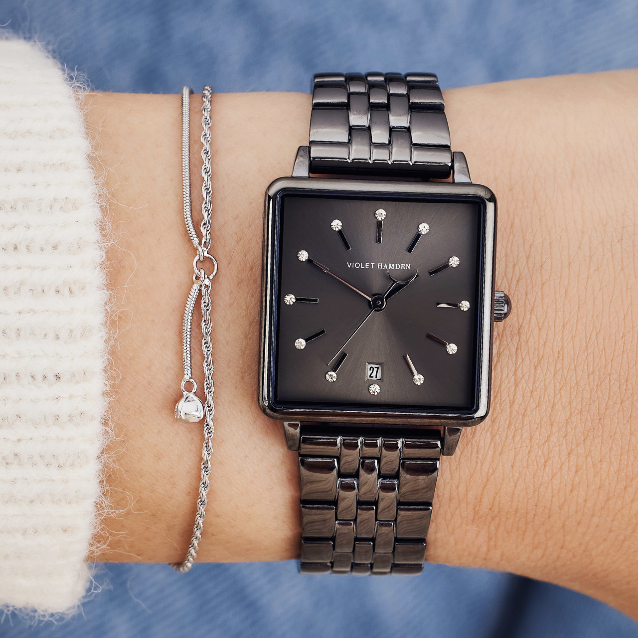 Dawn orologio da donna quadrato gunmetal