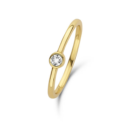 Violet Hamden Venus 925 sterling silver gold coloured ring with birthstone